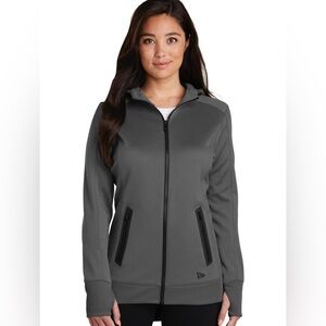 New Era Ladies Venue Fleece Full-Zip Hoodie Medium Gray Moisture Wicking‎ Active